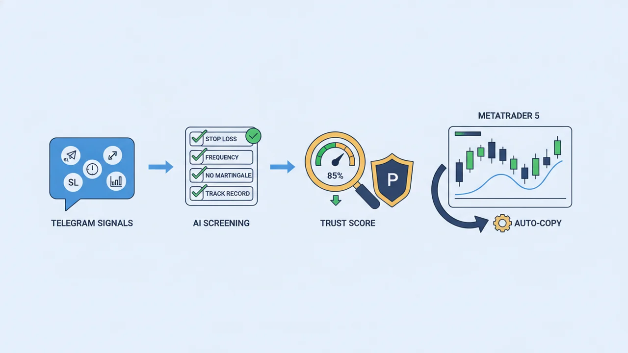 Vetting a Telegram channel before copying it to a funded account